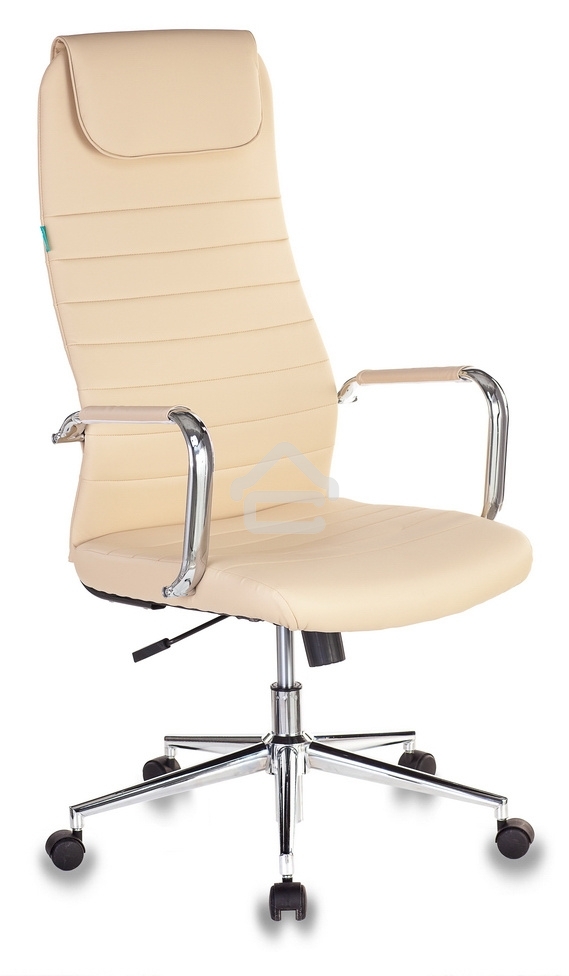Кресло руководителя Бюрократ KB-9N/ECO/OR-12 бежевый, сиденье бежевый, искусственная кожа, крестовина хром, колеса черный