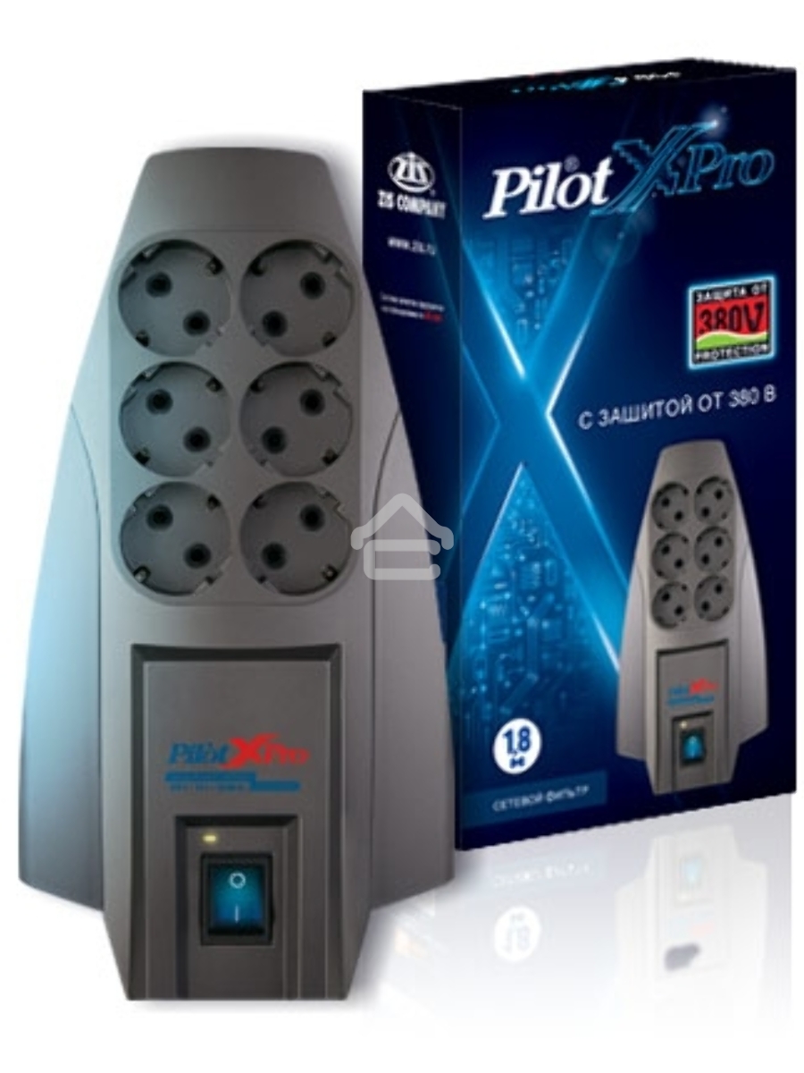 Сетевой фильтр Pilot X-Pro 3м (6 розеток) серый (коробка)