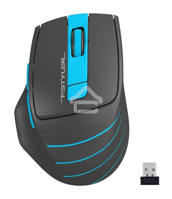 Мышь беспроводная A4Tech Fstyler FG30 серый/синий, 2000 dpi, радиоканал, USB, кнопки - 5