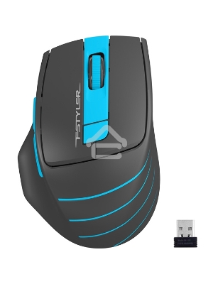Мышь беспроводная A4Tech Fstyler FG30 серый/синий, 2000 dpi, радиоканал, USB, кнопки - 5