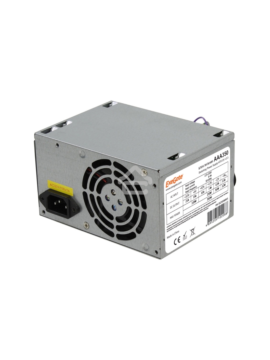 Блок питания ExeGate Special AAA350 (ES259589RUS-PC), 350Вт, PC, 80мм, серебрянный