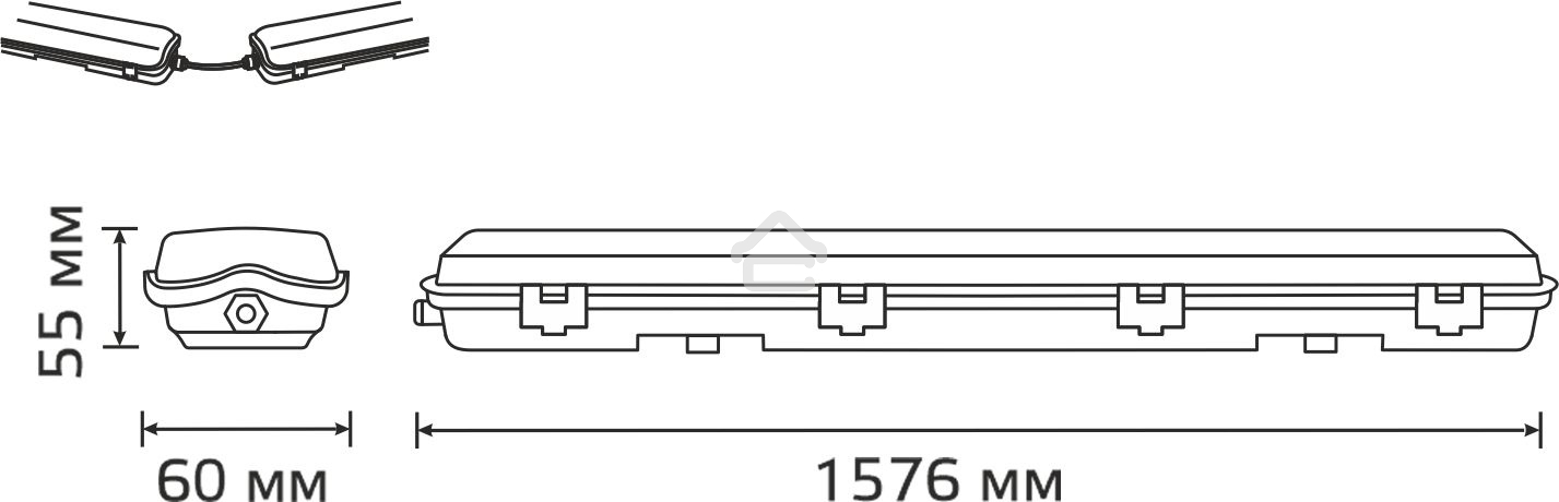 Светильник Gauss Lite 909437115 серый