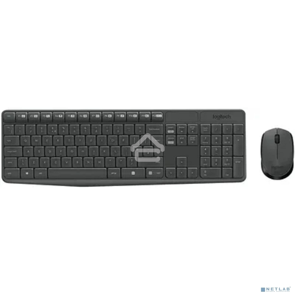 Комплект клавиатура + мышь Logitech MK235 клав:черный мышь:черный USB беспроводная