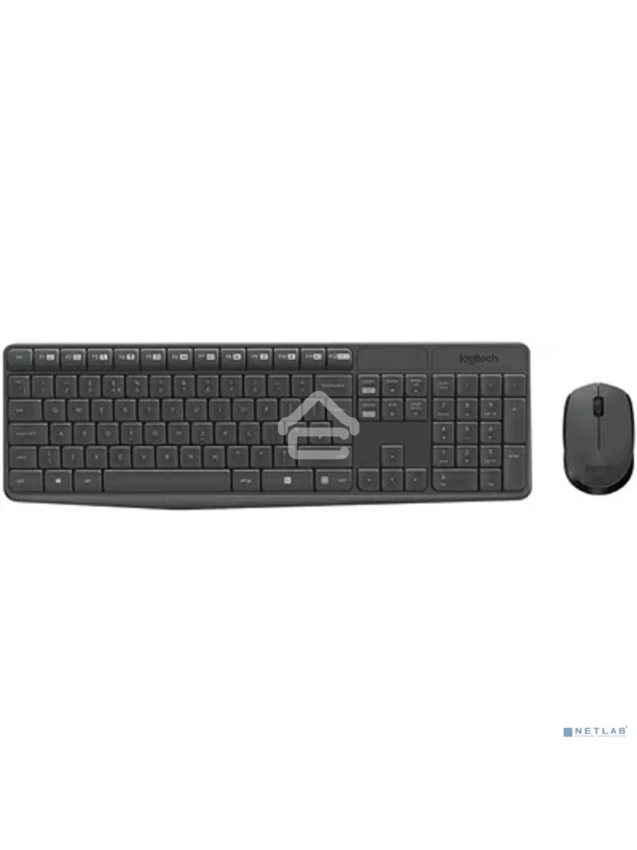 Клавиатура + мышь Logitech MK235 клав:черный мышь:черный USB беспроводная