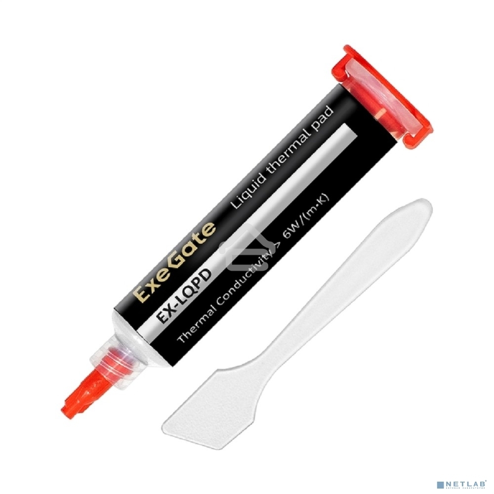 Жидкая термопрокладка ExeGate EX-LQPD (6 Вт/(м•К), 25г тюбик с лопаткой)