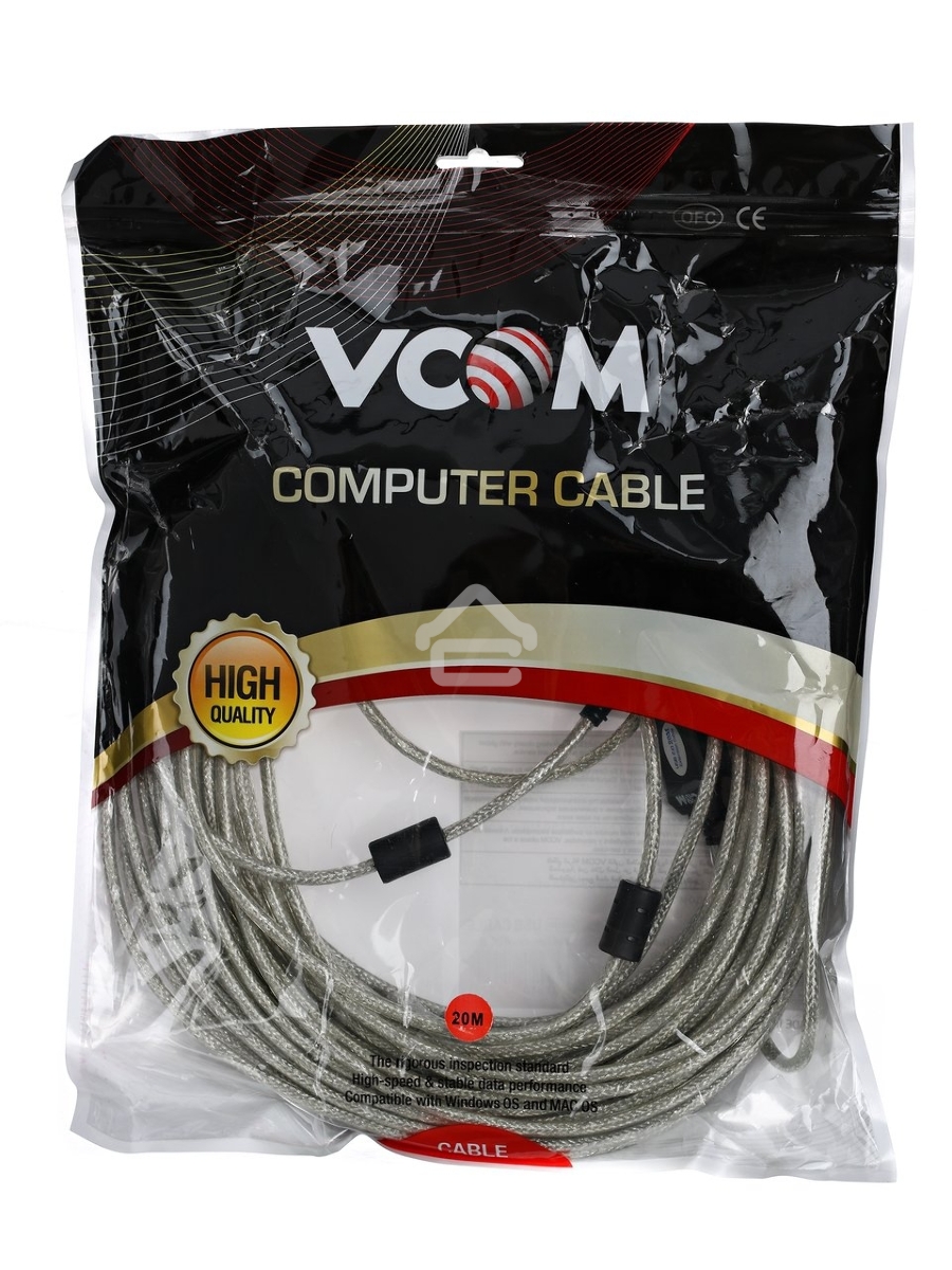 Кабель VCOM VUS7049-20M Кабель-адаптер USB2.0-repeater, удлинительный активный <Am-->Af> 20м