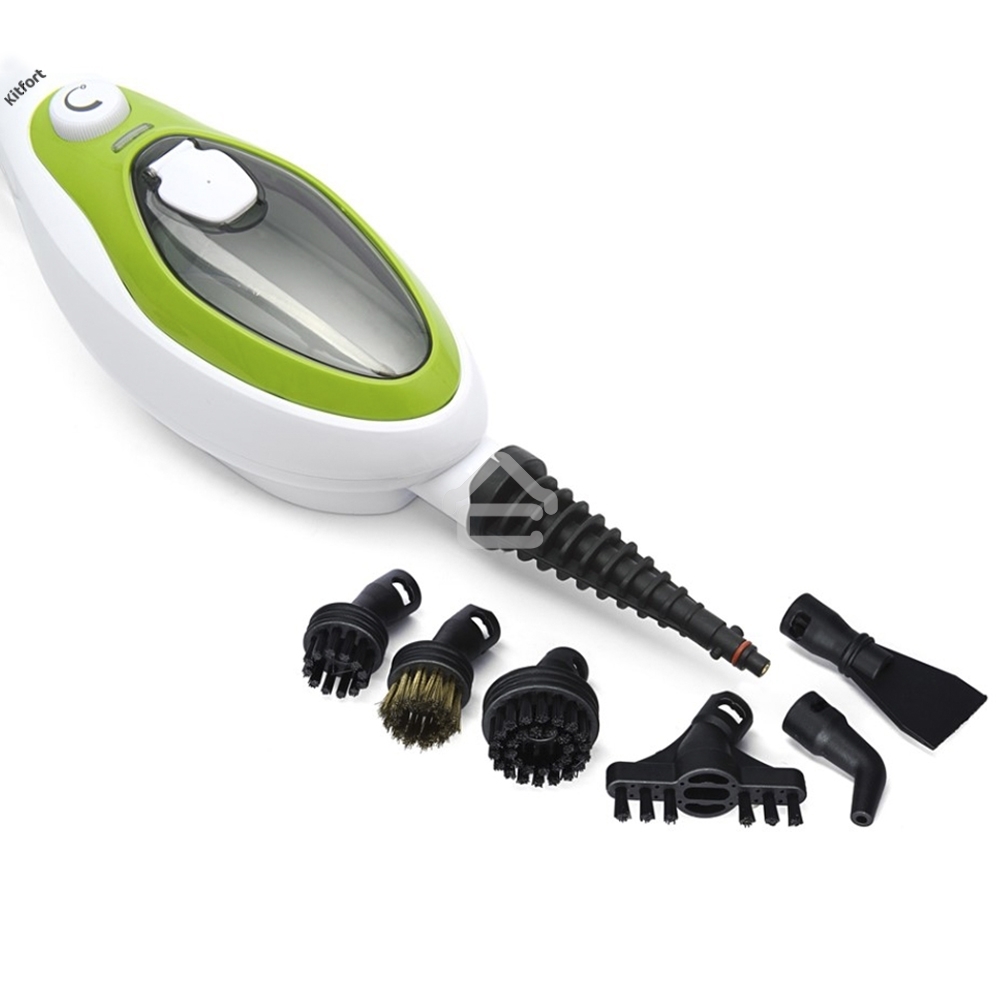 Швабра паровая Kitfort KT-1004-2 1500Вт зеленый/белый