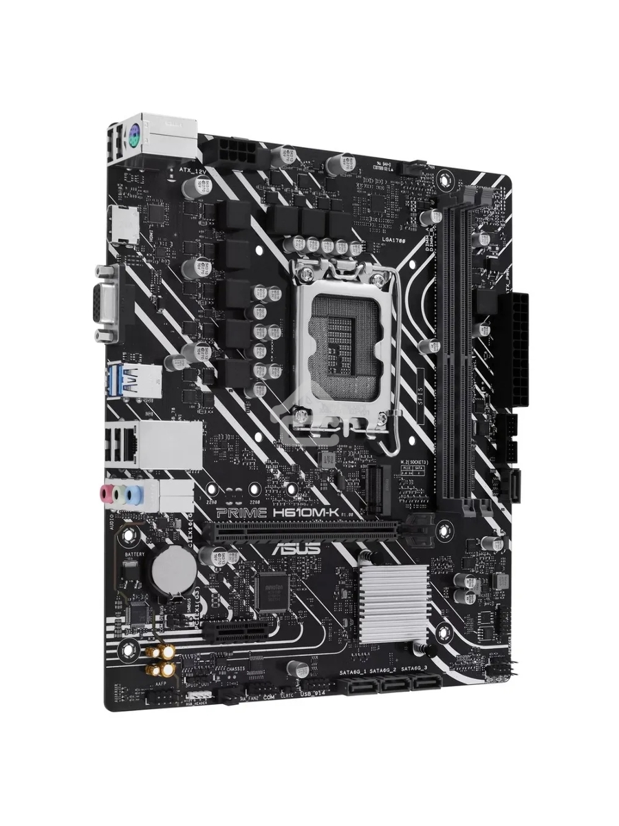 Материнская плата ASUS PRIME H610M-K, LGA 1700, Intel H610, 2xDDR5, 4xSATA, 1xM.2, 1xPCIe 4.0 x16, 1x1Gb LAN, 2xUSB-A 3.2 Gen 1, 4xUSB-A 2.0, 1xHDMI, 1xVGA, 3x3.5 мм, 1xRS-232, 7.1, mATX