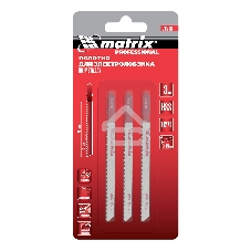 Полотна для электролобзика Matrix по металлу, 3 шт. T127D, 75 х 3мм, HSS