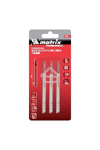 Полотна для электролобзика по металлу, 3 шт. T127D, 75 х 3мм, HSS Matrix