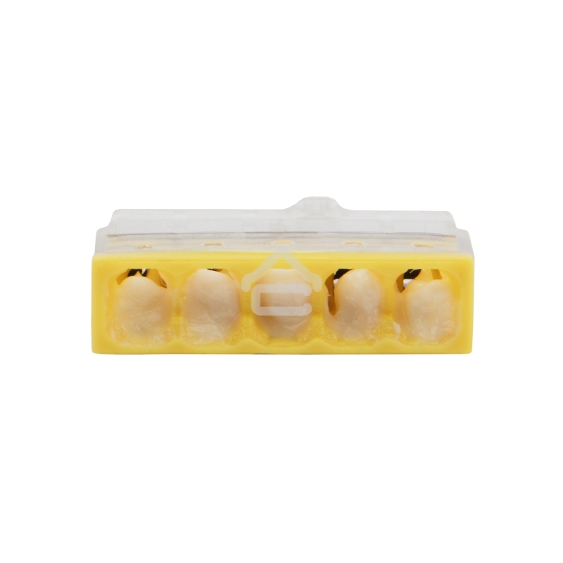 Экспресс-клемма с пастой Rexant СМК 2273-245, 5-проводная 0.5-2.5 мм², прозрачная (100 шт./уп.)