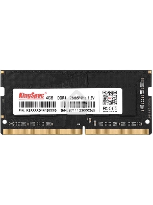 Оперативная память KingSpec, DDR4, 4GB (1x4 GB), 2666 MHz, CL17, SO-DIMM