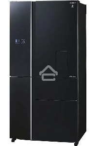 Холодильник Sharp SJWX99ABK серный трехкамерный  морозилка снизу 423/179л