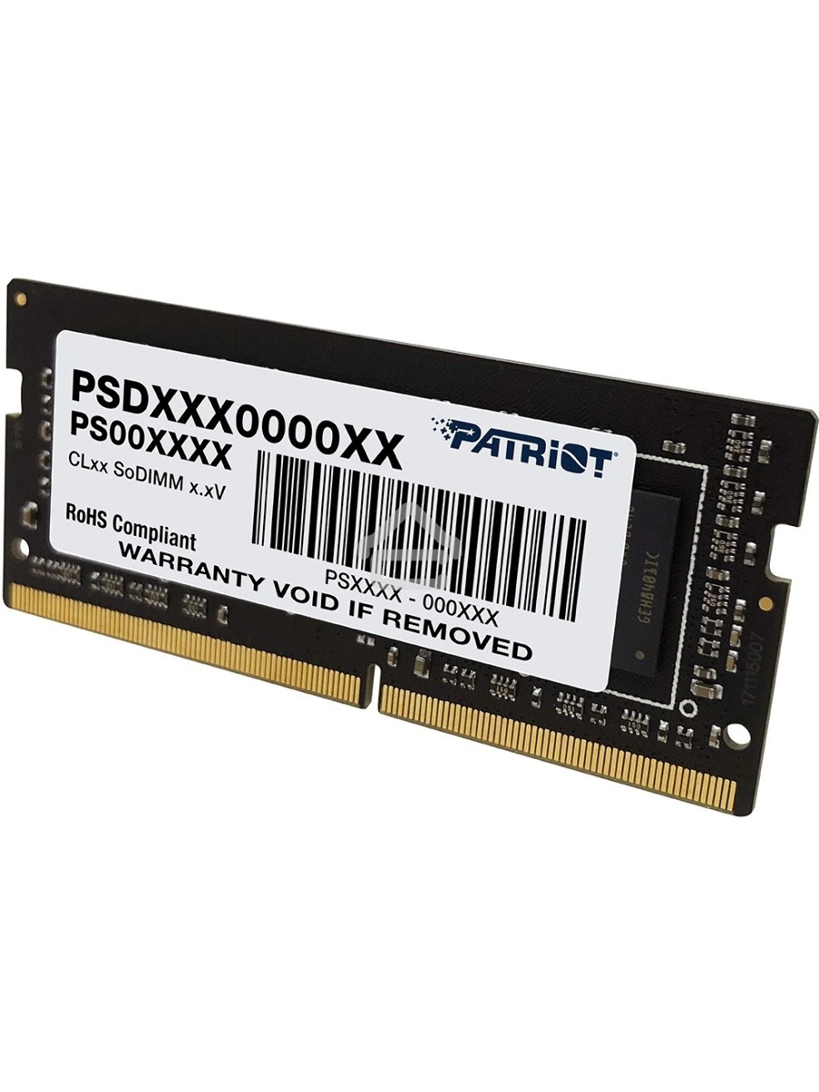 Оперативная память Patriot Signature, DDR4, 16GB (1x16 GB), 3200 MHz, CL22, SO-DIMM