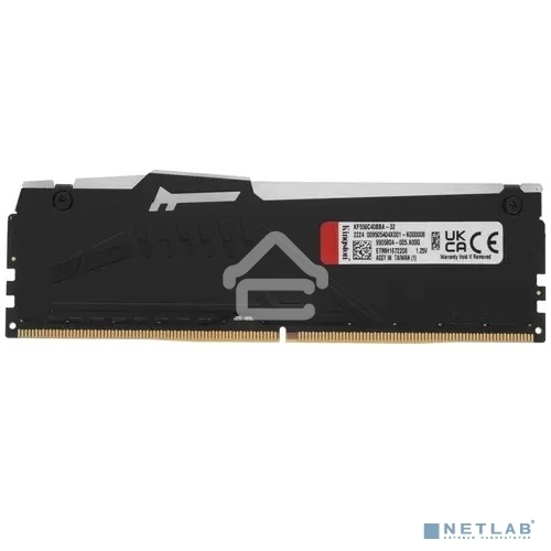 Оперативная память Kingston Fury Beast, DDR5, 32GB (1x32GB), 5600MHz, CL40, DIMM, с радиатором, RGB, черный
