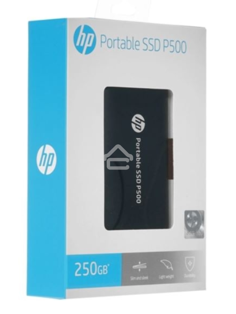 Портативный твердотельный накопитель HP P500, USB 3.1 gen.2 / USB Type-C / USB Type-A, OTG, 250 Гб, R350/W210, Черный
