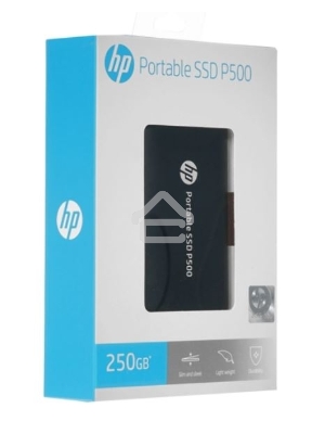 Портативный твердотельный накопитель HP P500, USB 3.1 gen.2 / USB Type-C / USB Type-A, OTG, 250 Гб, R350/W210, Черный