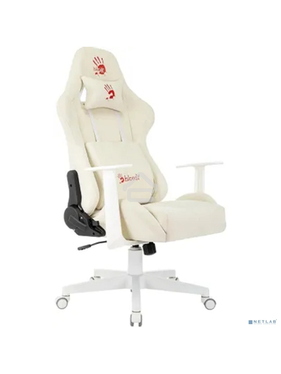 Кресло игровое A4Tech Bloody GC-570 белый, сиденье белый с подголов. крестов. пластик, пластик белый
