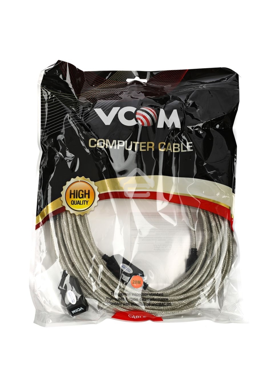 Кабель VCOM VUS7049-20M Кабель-адаптер USB2.0-repeater, удлинительный активный <Am-->Af> 20м