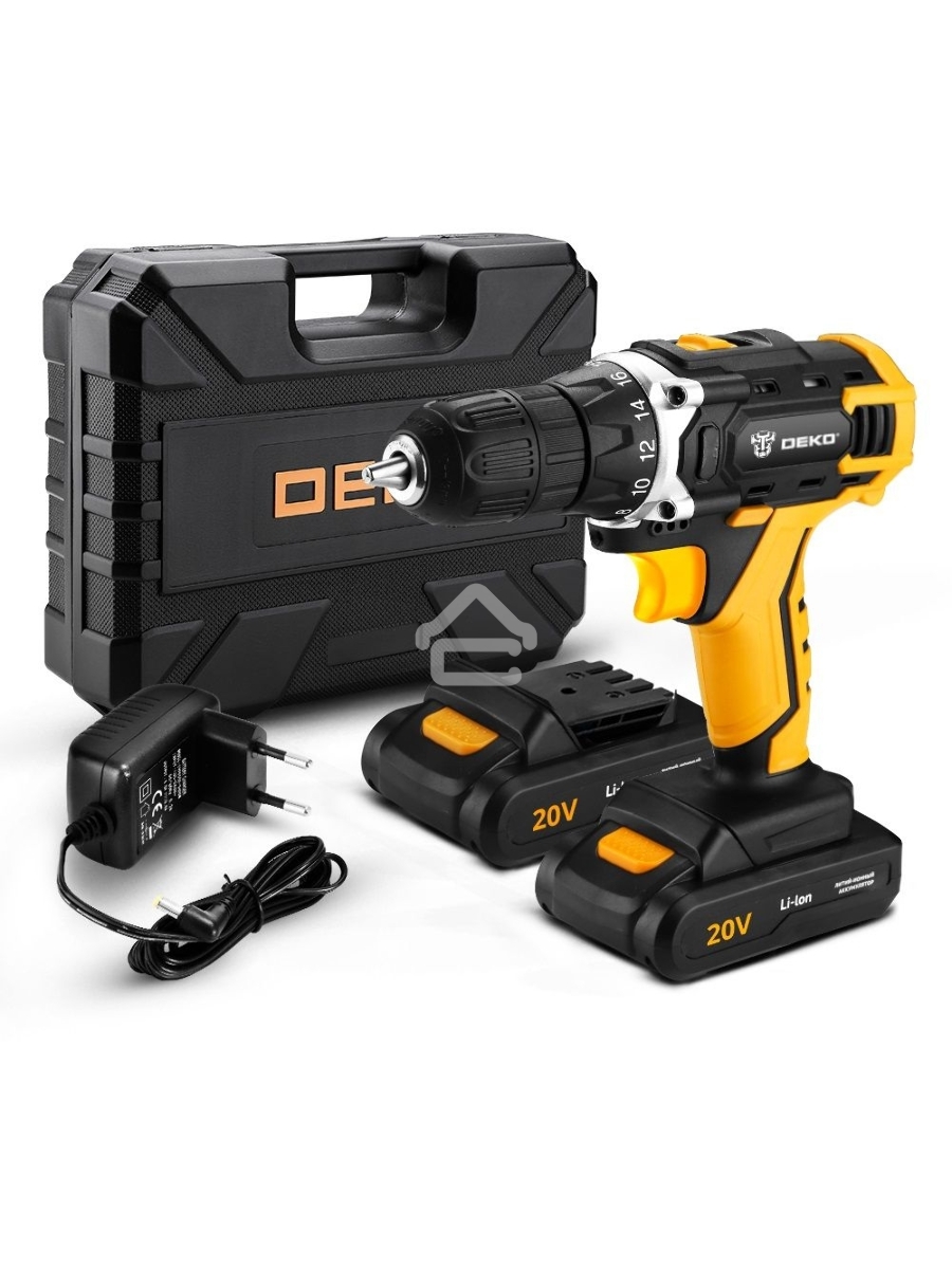 Дрель-шуруповерт Deko DKCD20FU-Li 063-4093, Аккумуляторная, 20 В, Кейс