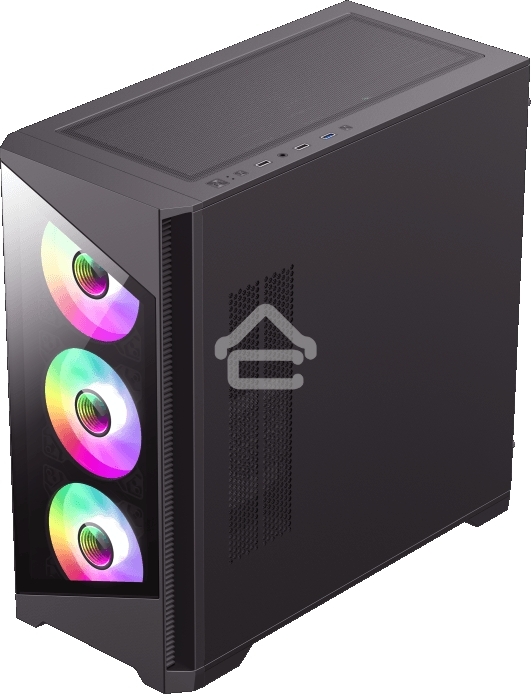 Компьютерный корпус mATX, без блока питания Gamemax Destroyer TGb mATX case, black, w/o psu, w/1xUSB3.0+2xUSB2.0, Combo Audio, w/3x12cm ARGb front fan (1xFN-12A-M6I, 2xFN-12A-S6I), w/1x12cm ARGb rear fan (FN