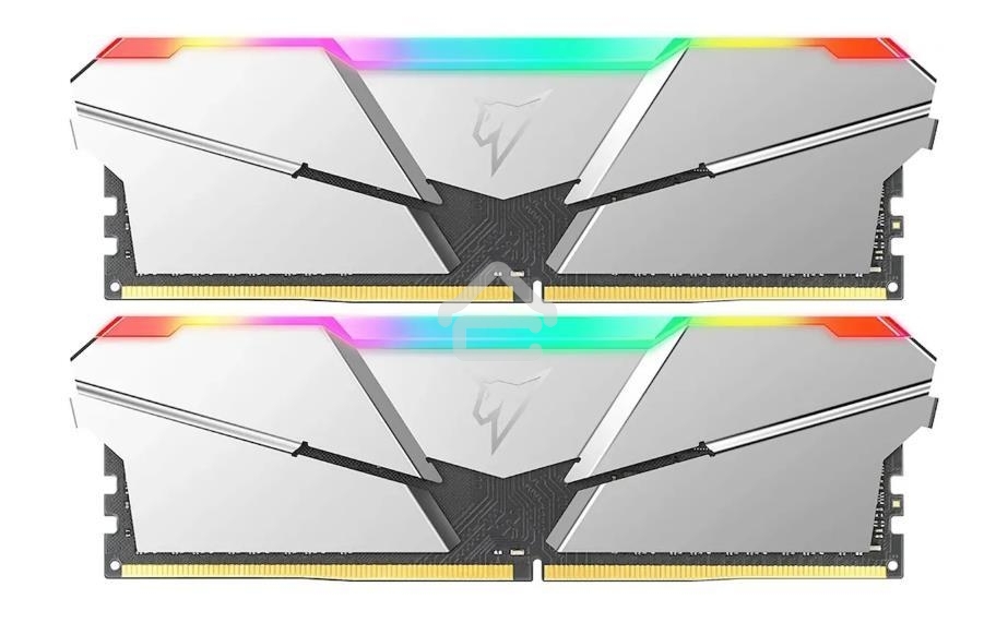 Оперативная память NETAC Shadow, DDR4, 16GB (2x8GB), 3200MHz, CL14, DIMM, с радиаторами, RGB, серебристый