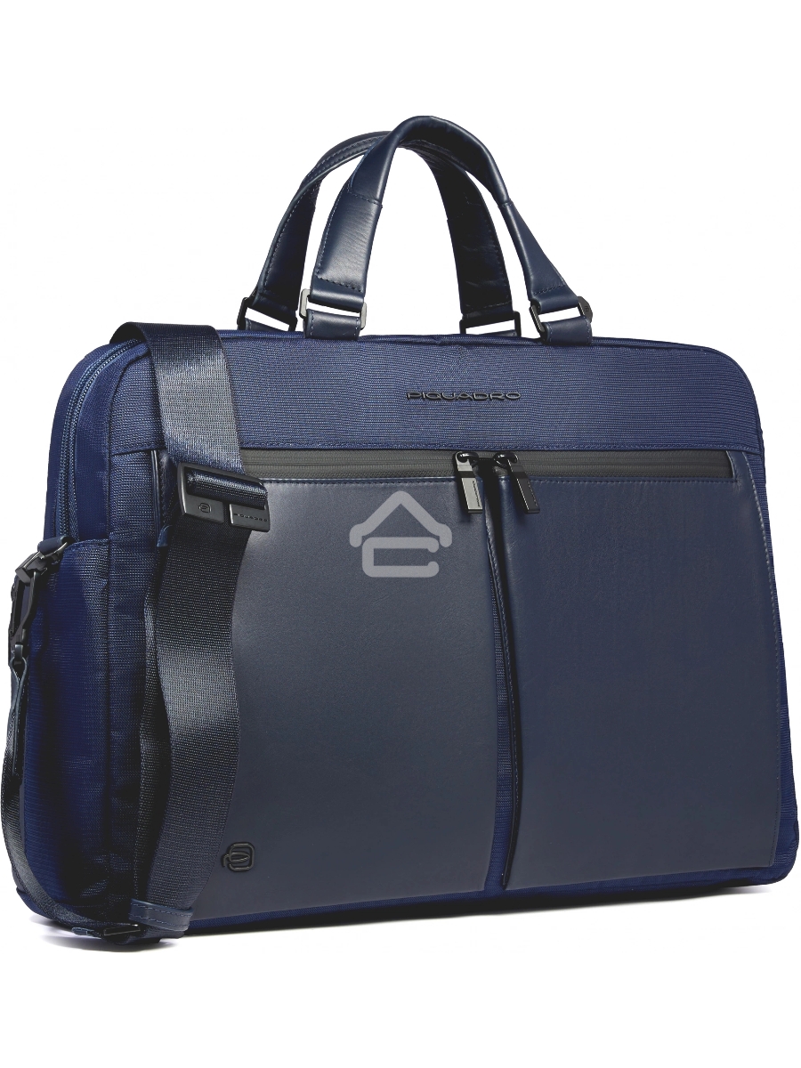 Деловая сумка Piquadro Orion CA6624S136/BLU с отделением для ноутбука синий ткань/натур.кожа