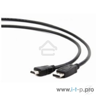 Кабель Cablexpert DisplayPort->HDMI, 7.5м, 20M/19M, черный, экран, пакет 