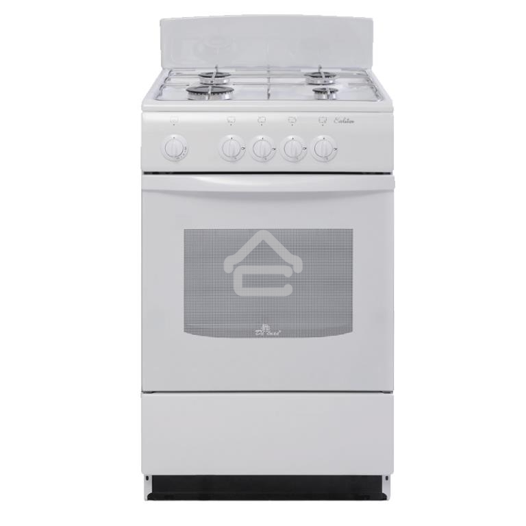 Плита газовая De Luxe 5040.38Г (Щ) белый, конфорок 4 шт, духовка 43 л, 50 см x 85 см x 50 см