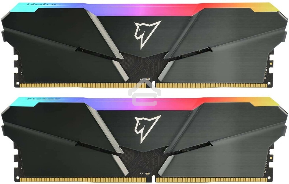 Оперативная память NETAC Shadow, DDR4, 16GB (2x8GB), 3200MHz, CL16, DIMM, с радиаторами, RGB, серый