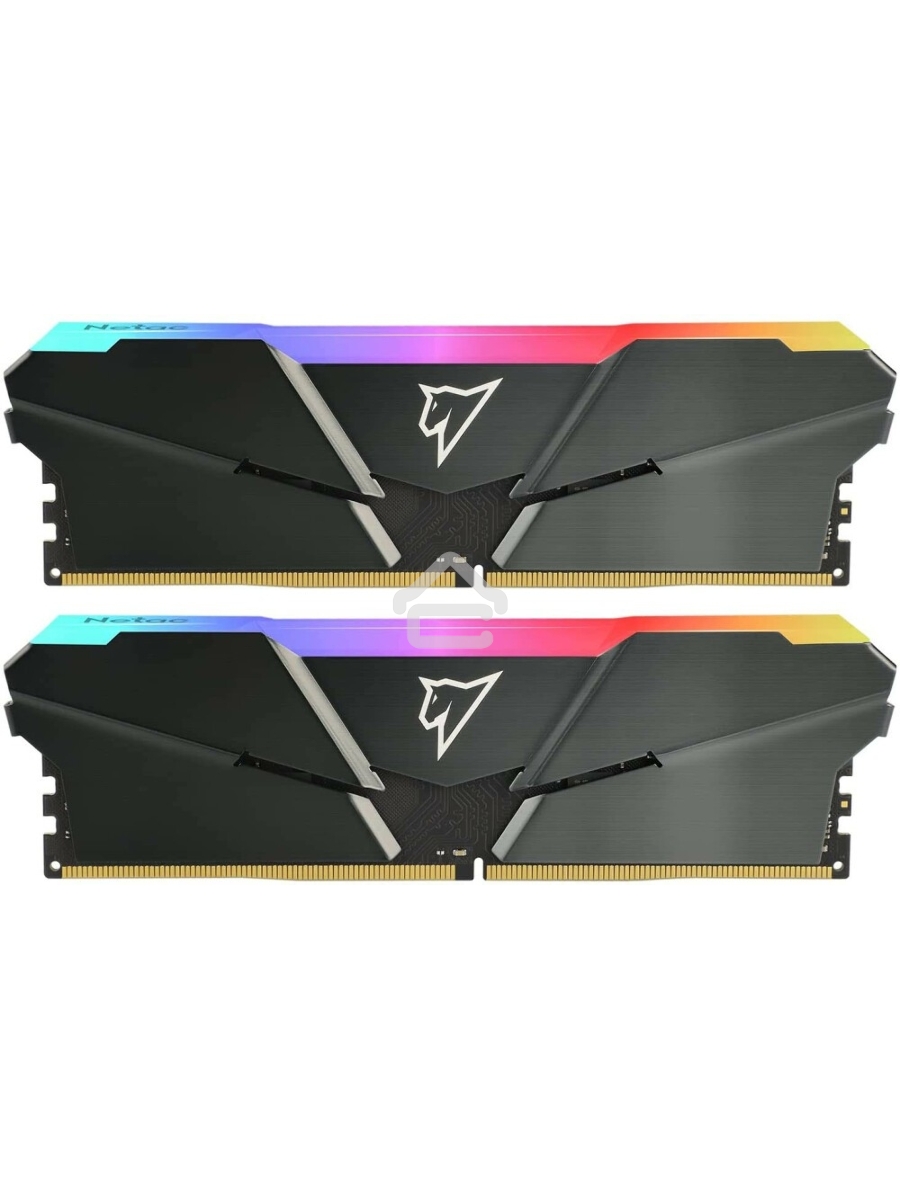Оперативная память NETAC Shadow, DDR4, 16GB (2x8GB), 3200MHz, CL16, DIMM, с радиаторами, RGB, серый