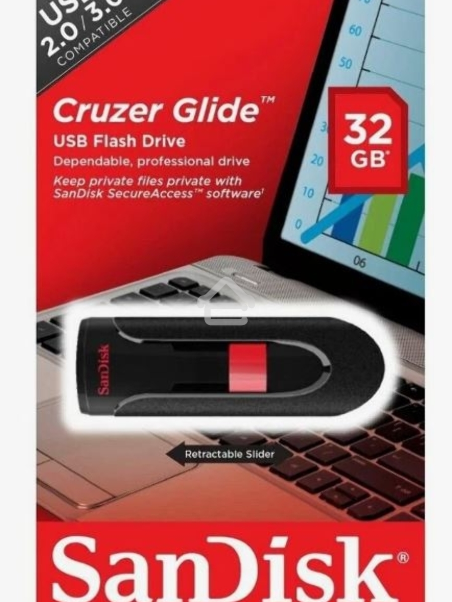 Флеш диск Sandisk 32Gb Cruzer Glide SDCZ60-032G-B35 USB2.0 черный