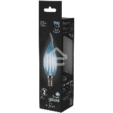 Лампа светодиодная Filament Свеча на ветру E14 9Вт 4100К Gauss 104801209