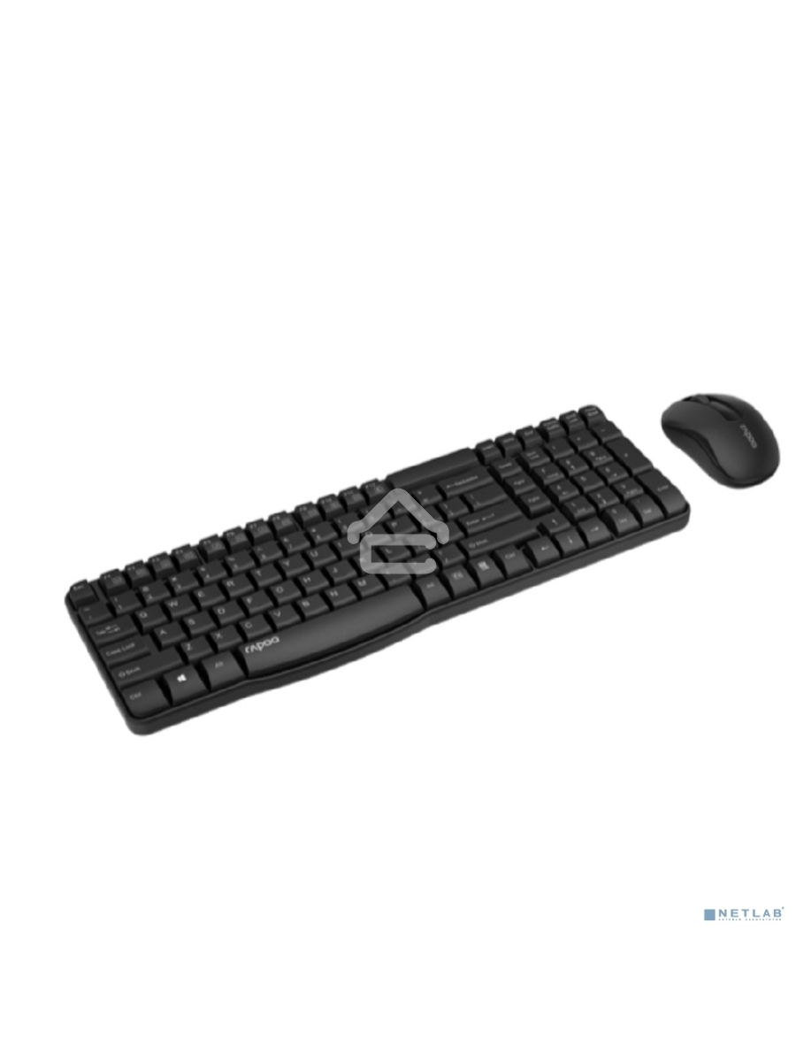 Клавиатура + мышь Rapoo X1800S клав:черный мышь:черный USB беспроводная