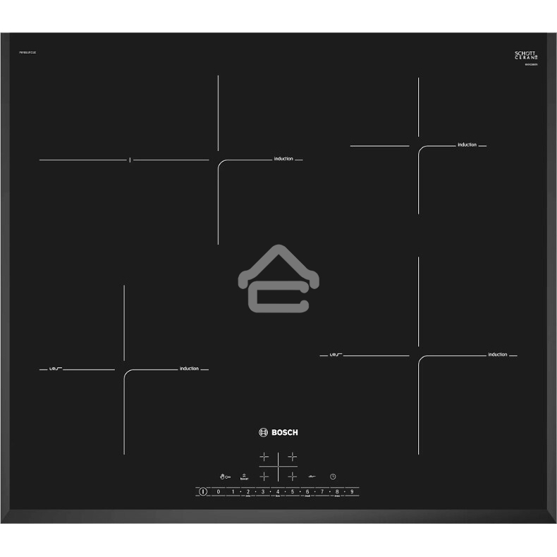 Индукционная варочная панель Bosch PIF651HC1E, 60 см, индукция, скошенные края, сенсорное управление, черный