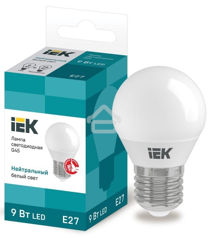 Лампа Iek LLE-G45-9-230-40-E27 светодиодная ECO G45 шар 9Вт 230В 4000К E27