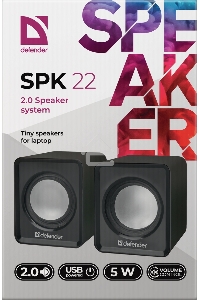 Акустическая 2.0 система Defender #1 SPK 22 черный, 5 Вт, питание от USB