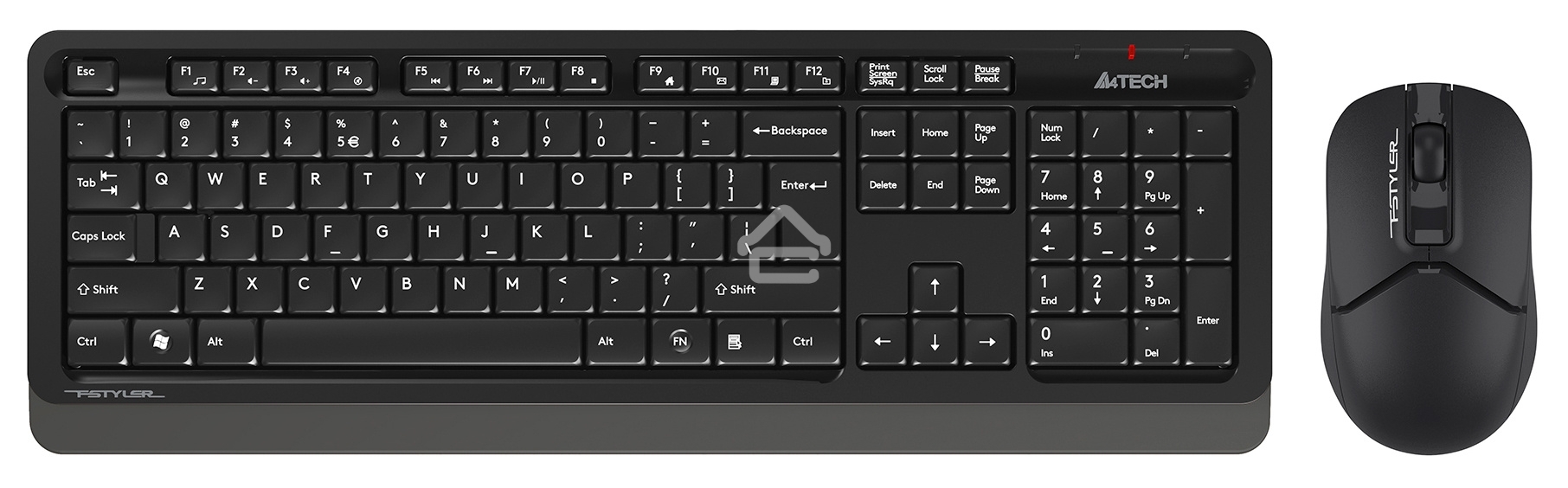 Клавиатура + мышь A4Tech Fstyler FG1012 клав:черный/серый мышь:черный USB беспроводная Multimedia