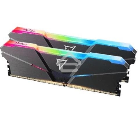 Оперативная память NETAC Shadow, DDR4, 16GB (2x8GB), 3200MHz, CL16, DIMM, с радиаторами, RGB, серый