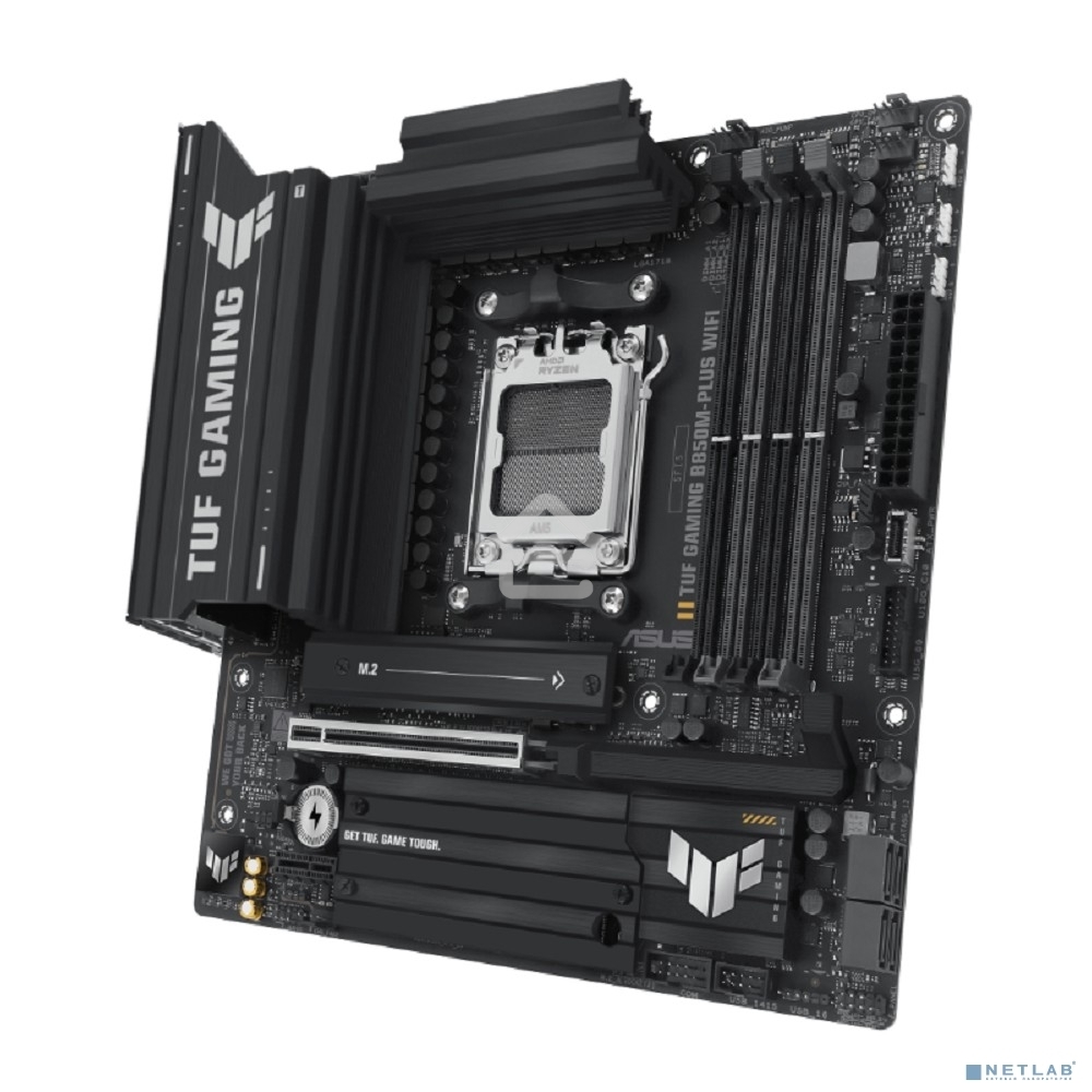 Материнская плата ASUS TUF GAMING B850M-PLUS WIFI, AM5, AMD B850, 4xDDR5, 4xSATA, 3xM.2, 1xPCIe 4.0 x16, 1xHDMI, 1xDP, 1x 2.5Gb LAN, 1xUSB-C 20Gbps, 3xUSB-A 10Gbps, 4xUSB-A 5Gbps, 4xUSB-A 2.0, 7.1, micro-ATX