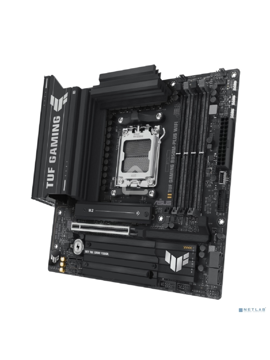 Материнская плата ASUS TUF GAMING B850M-PLUS WIFI, AM5, AMD B850, 4xDDR5, 4xSATA, 3xM.2, 1xPCIe 4.0 x16, 1xHDMI, 1xDP, 1x 2.5Gb LAN, 1xUSB-C 20Gbps, 3xUSB-A 10Gbps, 4xUSB-A 5Gbps, 4xUSB-A 2.0, 7.1, micro-ATX