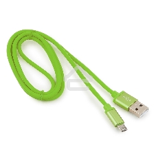 Кабель USB2.0 Cablexpert CC-S-mUSB01Gn-1M, AM/microB, серия Silver, 1м, зеленый, блистер