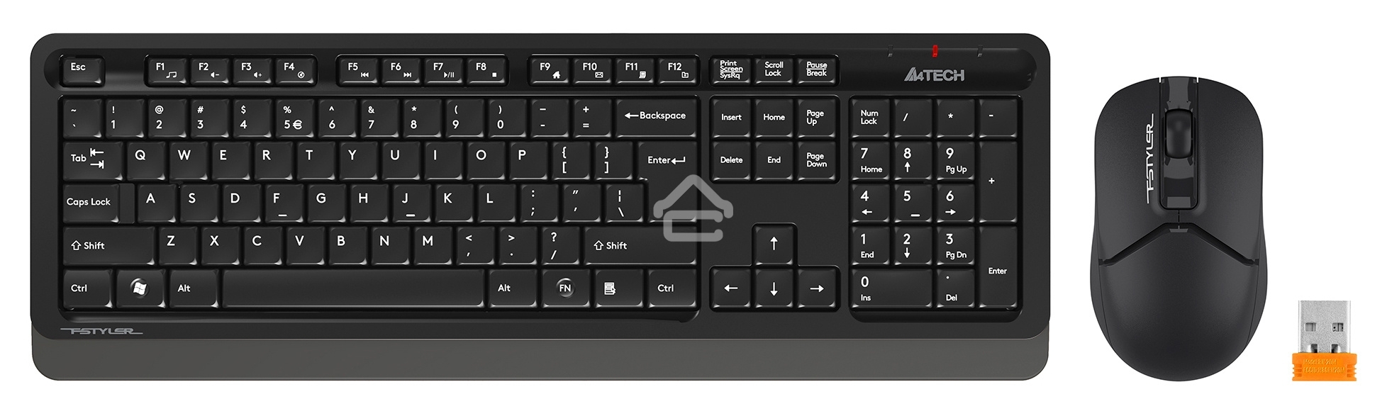 Клавиатура + мышь A4Tech Fstyler FG1012 клав:черный/серый мышь:черный USB беспроводная Multimedia