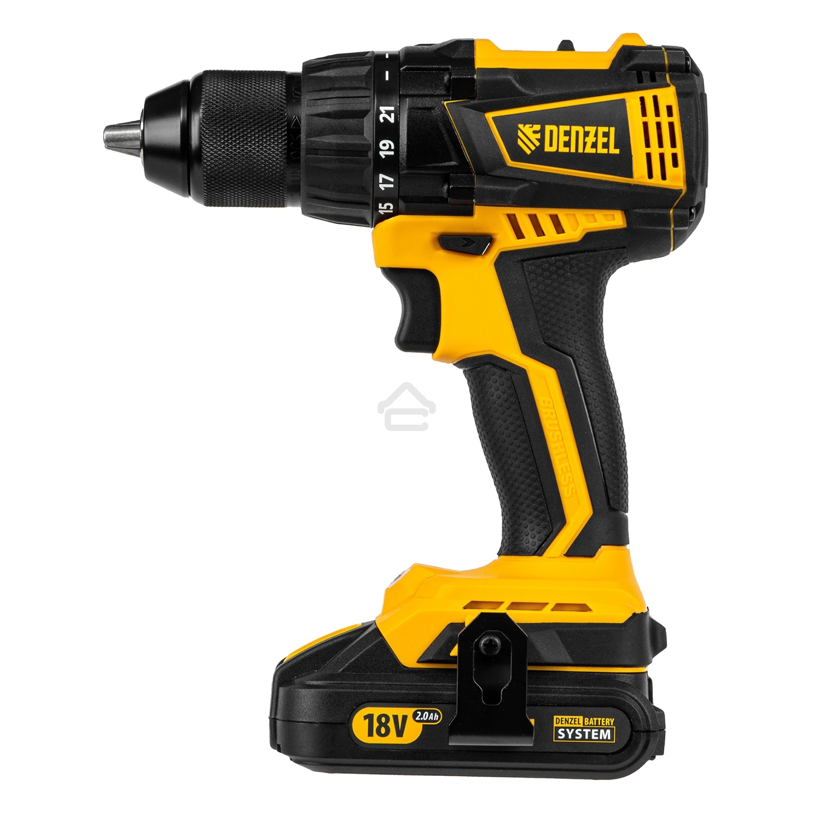 Дрель-шуруповерт аккумуляторная Denzel BLDL-IB-18-02, 18В, 2 АКБ, Кейс