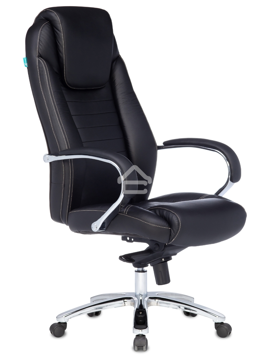 Кресло руководителя Бюрократ T-9923SL/BLACK черный, кожа, крестовина хром