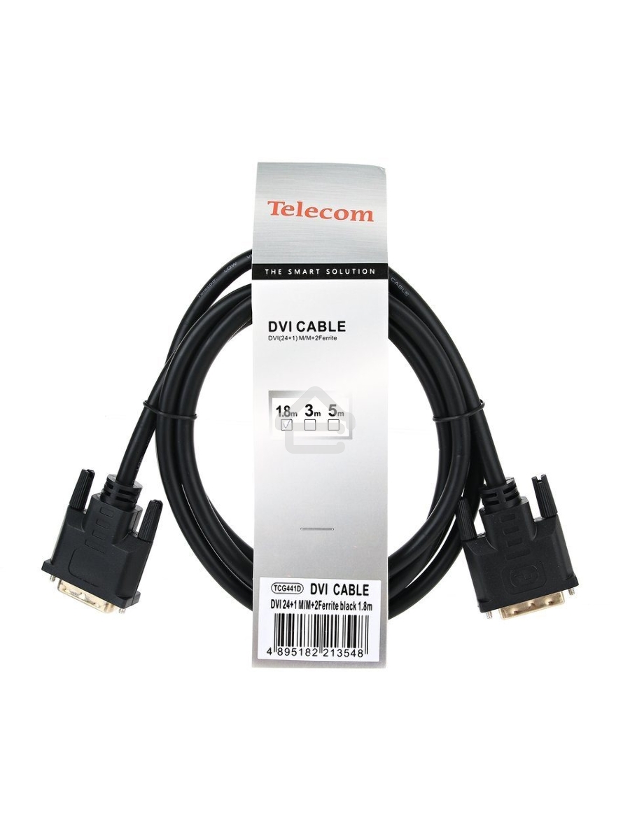 Кабель DVI-D--DVI-D Dual link 25M/25M, экран, феррит.кольца, 1.8м Telecom <TCG441D-1.8M>