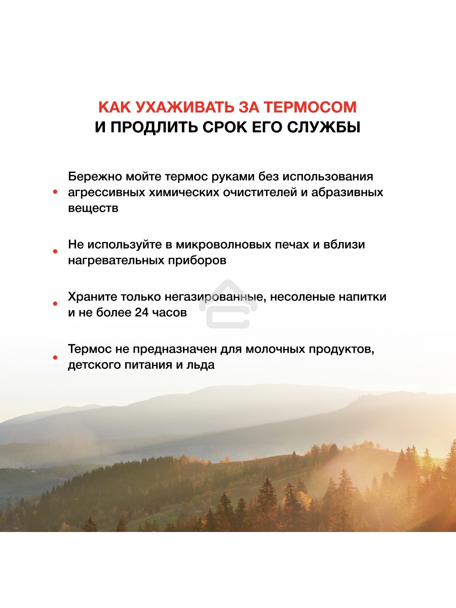 Термос Starwind 10-1000 1л. серебристый/красный картонная коробка