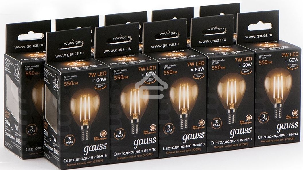 Лампа светодиодная Filament Шар E14 7Вт 2700К Gauss 105801107