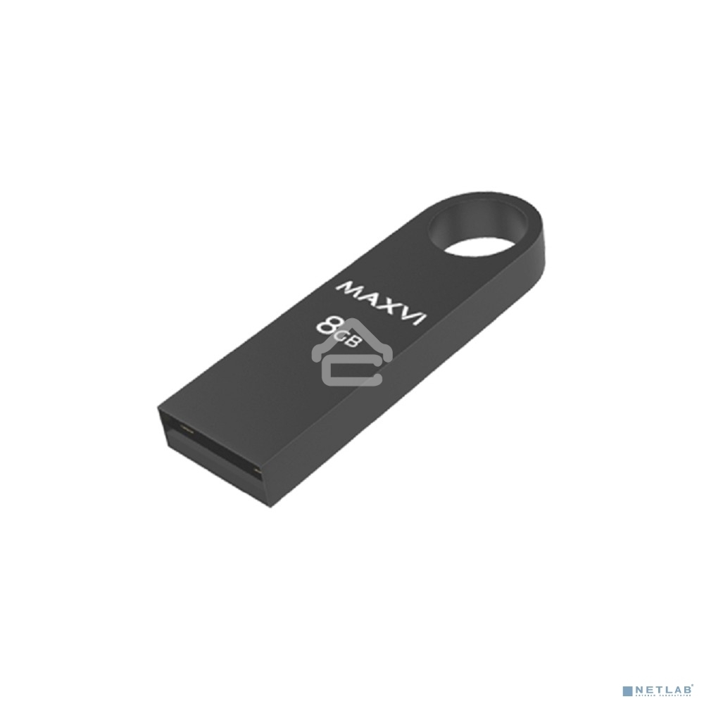Флешка USB R/W Maxvi MK 8GB USB 2.0 dark-grey, монолит, металл