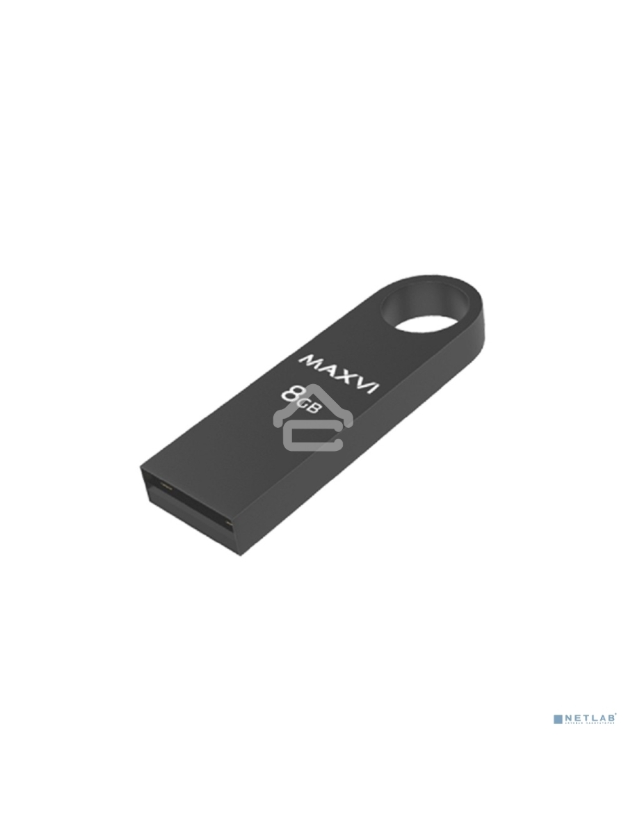 Флеш диск Maxvi MK 8GB USB 2.0 dark-grey, монолит, металл